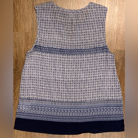 Excellent Condition, Soft Joie, Cotton Blue & White Tank Top w/ Tassel, Size XS - Picture 2 of 5
